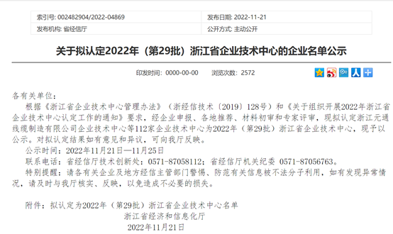 浙江省企業(yè)技術(shù)中心！本松新材首次申報并光榮上榜